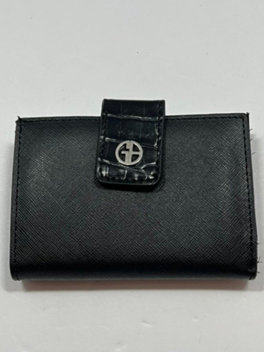 Giani Bernini Faux Leather Indexer Wallet Black EUC